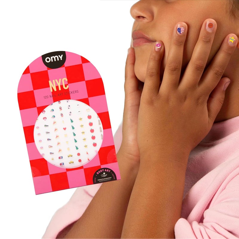 omY New York Nail Art Stickers - 120 Stickers, Waterproof, Durable, Fun, Creative Designs | Strong Enough to Last Through Hand Washing - Easy to Apply, Safe, Non-Toxic | Age 6 and Up - Image 5